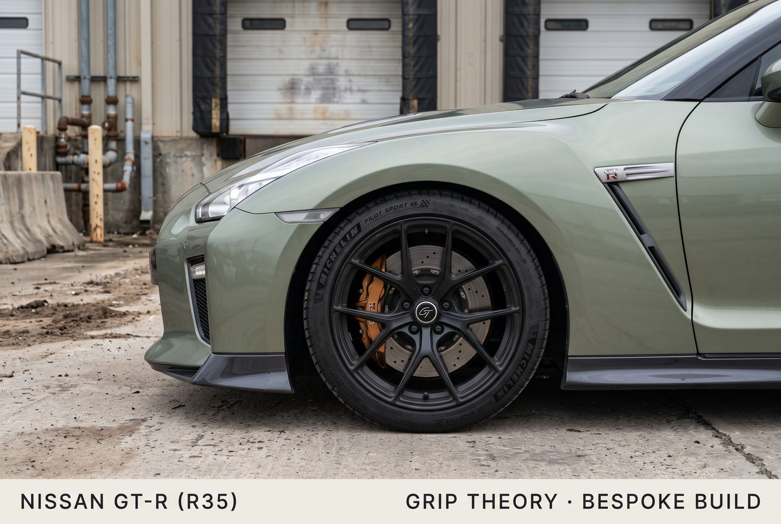 Nissan GT-R R35 on black Grip Theory forged wheels